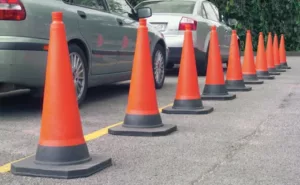 Road Safety Cone in road